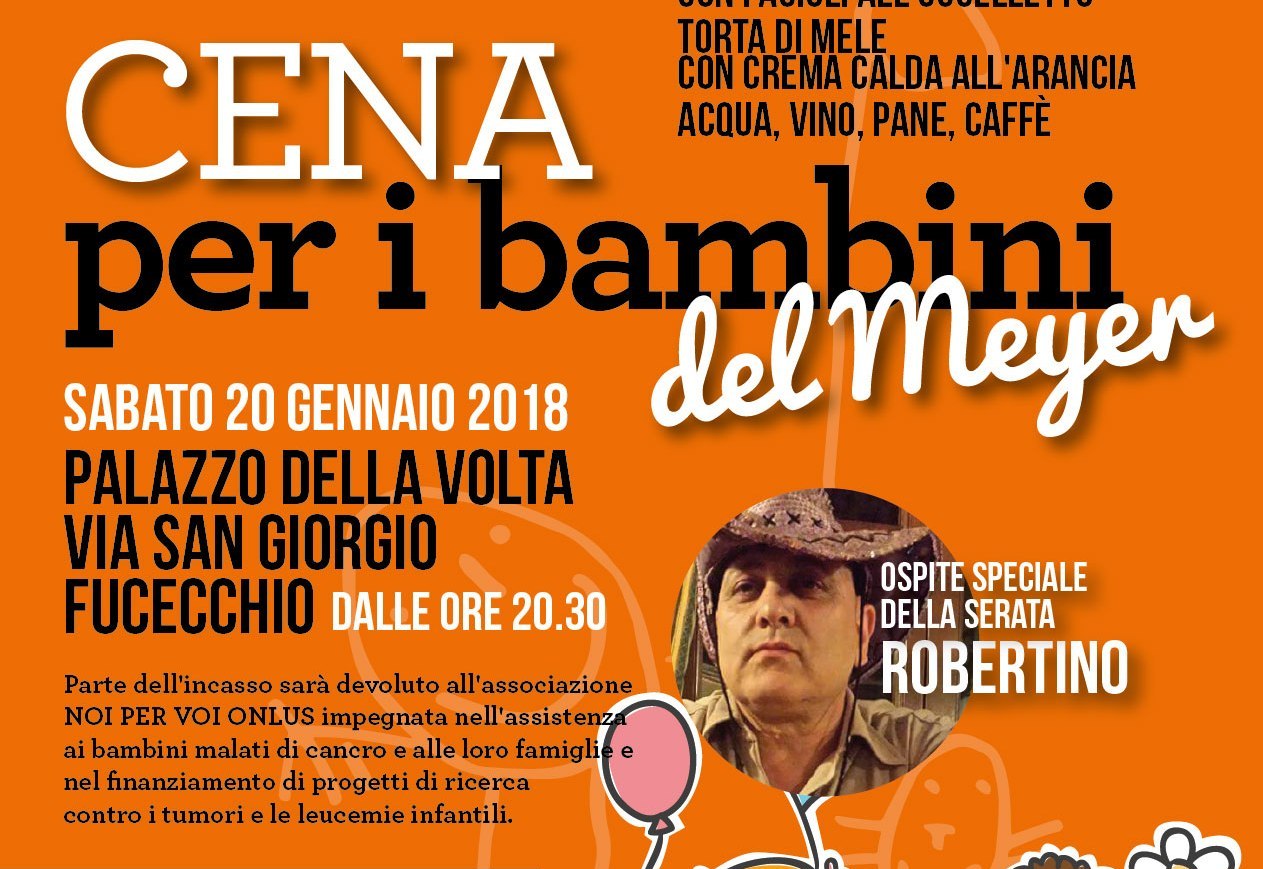 cena beneficenza Fucecchio 2018